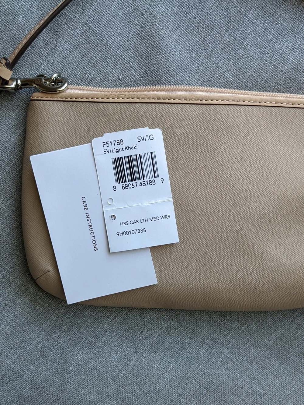 COACH New York Beige Wristlet Pouch
